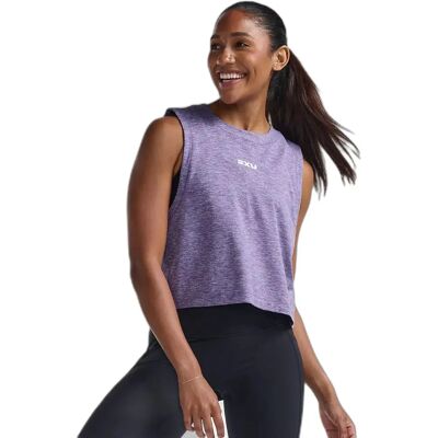 2XU Haut de Sport Motion Crop - Bleu - M - Publicité 2XU Haut de Sport Motion Crop - Bleu - M - Publicité