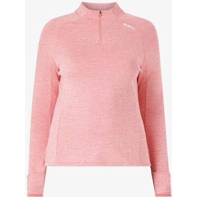 2XU Kvinne Ignition 1/4 Zip Rosa Glow/Hvit Reflekterende Top 2XU Kvinne Ignition 1/4 Zip Rosa Glow/Hvit Reflekterende Top