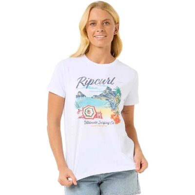 T-shirt Crystal Standard Blanc Rip Curl - Style Décontracté - Publicité T-shirt Crystal Standard Blanc Rip Curl - Style Décontracté - Publicité