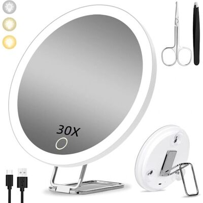 Unknown - 30X LED Mirror - 15cm - Forstørrelsesspejl Unknown - 30X LED Mirror - 15cm - Forstørrelsesspejl