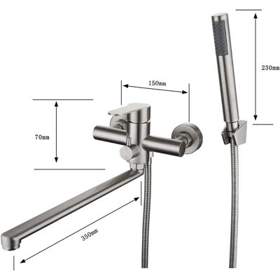 GOTRAYS Rubinetto per vasca con doccetta rotonda - Bath Faucet GOTRAYS Rubinetto per vasca con doccetta rotonda - Bath Faucet