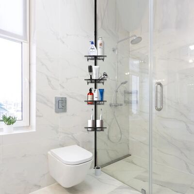 Skecten - Telescópica Esquinera - 105-300 cm - 4 cestas - Shower Shelf Skecten - Telescópica Esquinera - 105-300 cm - 4 cestas - Shower Shelf