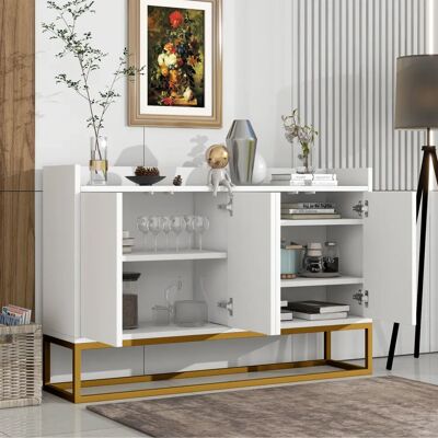 WISHDOR - 4 puertas - Blanco - 120x30x80 cm - Aparador WISHDOR - 4 puertas - Blanco - 120x30x80 cm - Aparador
