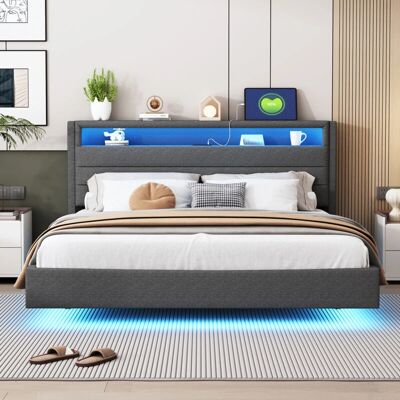 REDOM - Letto imbottito 160x200 cm - USB - LED - Bed REDOM - Letto imbottito 160x200 cm - USB - LED - Bed