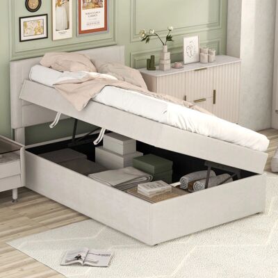 OKWISH - Letto imbottito 90x200 - Beige - Bed OKWISH - Letto imbottito 90x200 - Beige - Bed