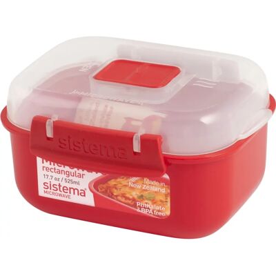 Contenant rectangulaire micro-ondes Sistema 525ml - Publicité Contenant rectangulaire micro-ondes Sistema 525ml - Publicité