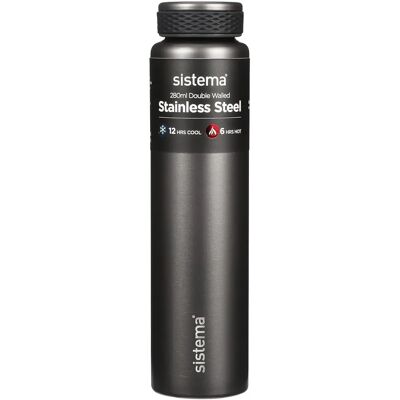 Sistema Acier Inox 280ml - Gris Clair - Bouteille d'Eau Sistema Acier Inox 280ml - Gris Clair - Bouteille d'Eau