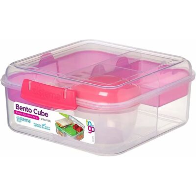 Sistema Pink Bento Cube Matboks - 1,25L - 3 Rom Sistema Pink Bento Cube Matboks - 1,25L - 3 Rom