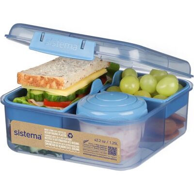 Sistema Recycled Plastic Bento Cube Lunch Box - 1.25L - Assorted Sistema Recycled Plastic Bento Cube Lunch Box - 1.25L - Assorted