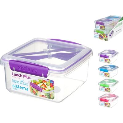 Sistema Lunch Plus To Go 1,2L - Assorterte Farger - Matboks Sistema Lunch Plus To Go 1,2L - Assorterte Farger - Matboks