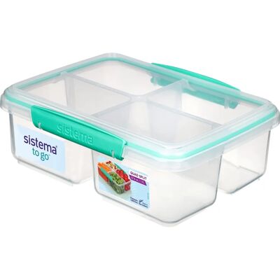 Sistema 1007708 To Go Quad Split Food Storage Container - Madopbevaringsboks Sistema 1007708 To Go Quad Split Food Storage Container - Madopbevaringsboks