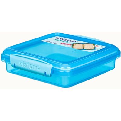 Sistema 31646 Matboks - Blå - Firkantet 0,45L Sistema 31646 Matboks - Blå - Firkantet 0,45L