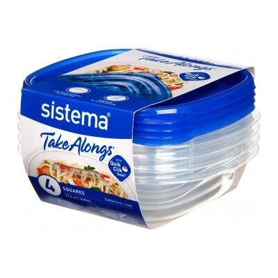 Sistema TakeAlongs Rechthoekige Doos 0,669 L Blauw - Voedselopslagdoos Sistema TakeAlongs Rechthoekige Doos 0,669 L Blauw - Voedselopslagdoos