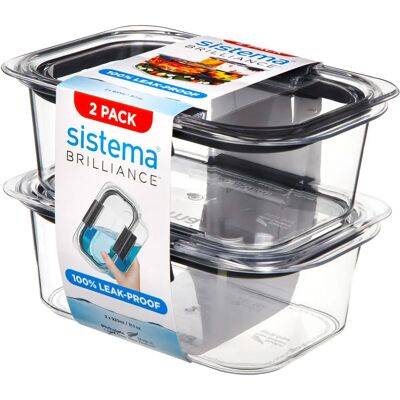 Sistema Brilliance Leakproof Food Storage Container - Microwave Safe, 920ml Sistema Brilliance Leakproof Food Storage Container - Microwave Safe, 920ml