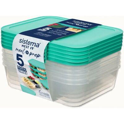 Sistema Turkis Matoppbevaring - 1,9L - Firkantet - Lukkbar - BPA-fri Sistema Turkis Matoppbevaring - 1,9L - Firkantet - Lukkbar - BPA-fri