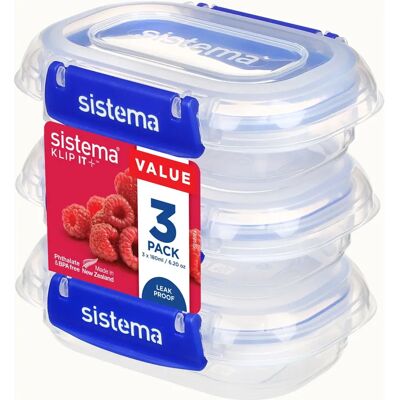 Sistema 881523 Aufbewahrungsbehälter - 3er Pack - Transparent - Rechteckig Sistema 881523 Aufbewahrungsbehälter - 3er Pack - Transparent - Rechteckig