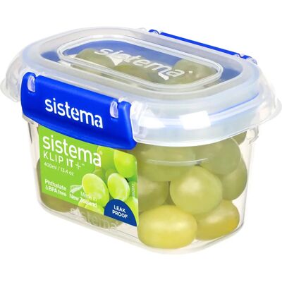 Sistema Blå Rektangulær Opbevaringsboks 400ml Sistema Blå Rektangulær Opbevaringsboks 400ml