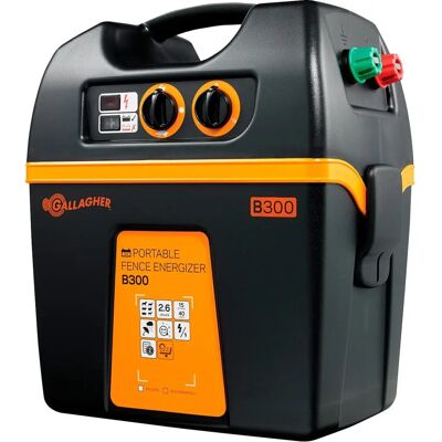 Gallagher B300 Energizador de cercado a batería - Hasta 30 km - Para caballos y ganado Gallagher B300 Energizador de cercado a batería - Hasta 30 km - Para caballos y ganado