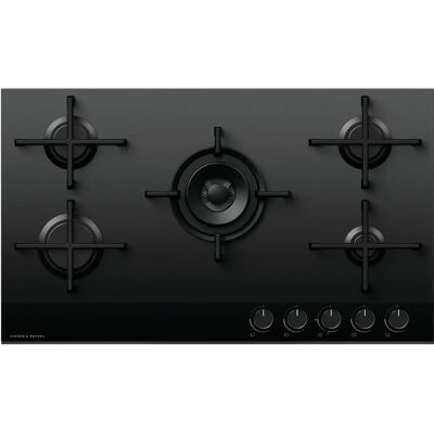 Fisher & Paykel CG905DLPGB4 90cm 5 Burner LPG Gas Hob - BLACK Fisher & Paykel CG905DLPGB4 90cm 5 Burner LPG Gas Hob - BLACK