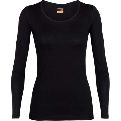 Icebreaker 200 Oasis Lange Mouwen Shirt - Zwart - Merinowol Icebreaker 200 Oasis Lange Mouwen Shirt - Zwart - Merinowol