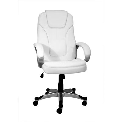 Silla de Oficina Blanca Elisabeth de FURNITURE STYLE con Altura Ajustable Silla de Oficina Blanca Elisabeth de FURNITURE STYLE con Altura Ajustable