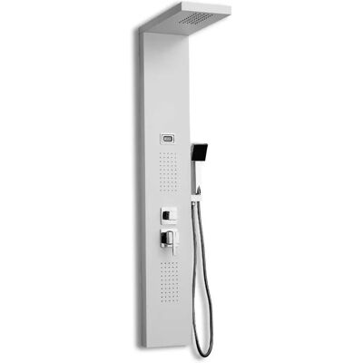 Colonne de douche hydro-massage en aluminium blanc - Modèle Bahamas - Publicité Colonne de douche hydro-massage en aluminium blanc - Modèle Bahamas - Publicité