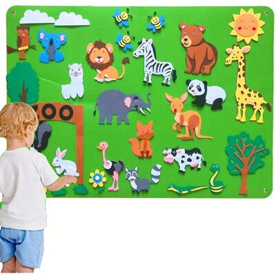 FLEMYE - Animal Felt Story Board Set - Educational - Interactive - Story board set FLEMYE - Animal Felt Story Board Set - Educational - Interactive - Story board set