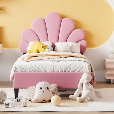 WISHDOR - Letto imbottito 90x200 rosa - Rosa - Cama WISHDOR - Letto imbottito 90x200 rosa - Rosa - Cama