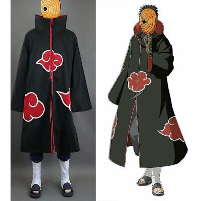 Akatsuki - Tobi Obito Cloak - Sort Kappe - Cosplay Costume Akatsuki - Tobi Obito Cloak - Sort Kappe - Cosplay Costume