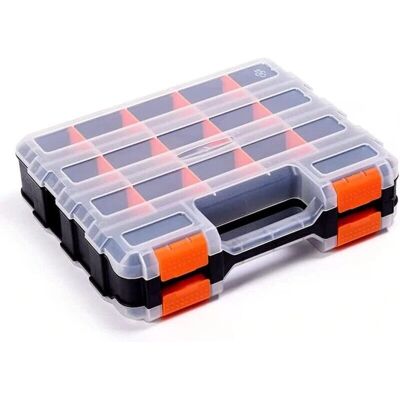 Csparkv - DSO-01 - 32 x 27 x 8 cm - Divisores plásticos extraíbles - Caja de almacenamiento de herramientas Csparkv - DSO-01 - 32 x 27 x 8 cm - Divisores plásticos extraíbles - Caja de almacenamiento de herramientas