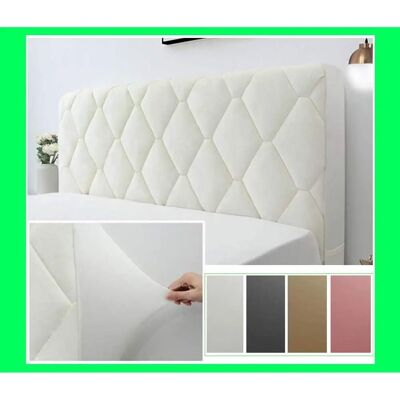 CSPARKV - 160 cm - White - Elastic - Headboard cover CSPARKV - 160 cm - White - Elastic - Headboard cover