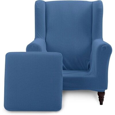 CSPARKV Blue Denim High-Back Chair Cover - Furniture Protector CSPARKV Blue Denim High-Back Chair Cover - Furniture Protector