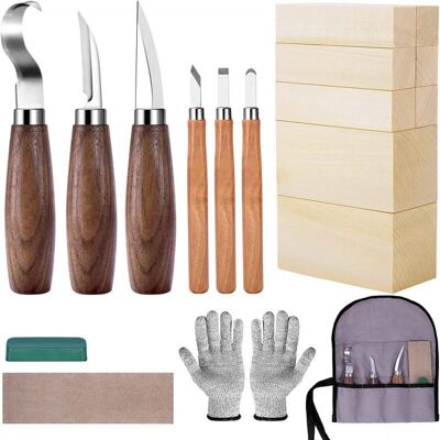 Csparkv - 18 piezas de cinceles de madera - Wood Carving Tools Csparkv - 18 piezas de cinceles de madera - Wood Carving Tools