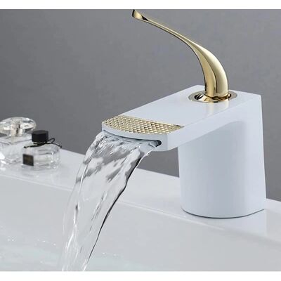GOTRAYS Wall-mounted waterfall faucet - Single-hole ceramic support faucet GOTRAYS Wall-mounted waterfall faucet - Single-hole ceramic support faucet