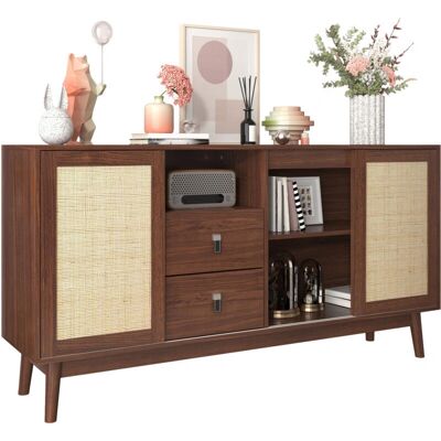 OKWISH - Credenza - 3 Puertas deslizantes - Armario de almacenamiento OKWISH - Credenza - 3 Puertas deslizantes - Armario de almacenamiento