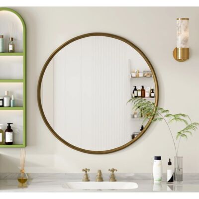 OKWISH - BronzeRound80 - MetalFrame - MontadoEnPared - Mirror OKWISH - BronzeRound80 - MetalFrame - MontadoEnPared - Mirror