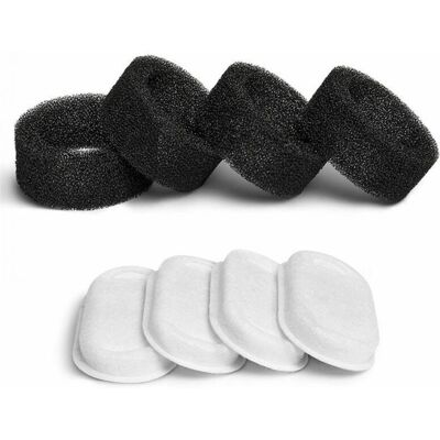 LINJOU - Filtro para fuente de gatos - 4 filtros + 4 esponjas LINJOU - Filtro para fuente de gatos - 4 filtros + 4 esponjas