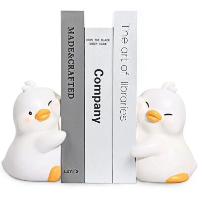 LINJOU - Fermalibri - Blanco - Pato - Soporte para libros LINJOU - Fermalibri - Blanco - Pato - Soporte para libros