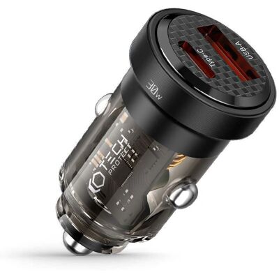 Caricatore auto Tech-Protect CC30W - USB-C & USB-A - 30W Caricatore auto Tech-Protect CC30W - USB-C & USB-A - 30W