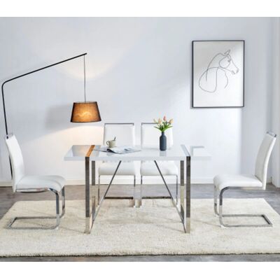 OKWISH - Set - Blanco - Respaldo alto - Juego de sillas de comedor OKWISH - Set - Blanco - Respaldo alto - Juego de sillas de comedor