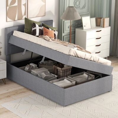 OKWISH - Letto imbottito 90x200 - gris - Bed OKWISH - Letto imbottito 90x200 - gris - Bed