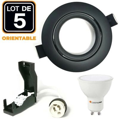EUROPALAMP 5er Pack Verstellbare Schwarze GU10 LED Einbaustrahler - Einbaustrahler EUROPALAMP 5er Pack Verstellbare Schwarze GU10 LED Einbaustrahler - Einbaustrahler