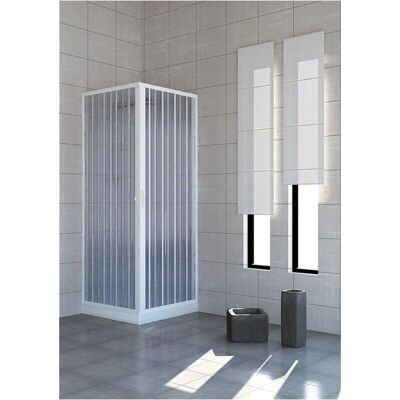 KASART - Mampara ducha PVC blanca 80x80cm - cierre a 90° - Mampara de ducha KASART - Mampara ducha PVC blanca 80x80cm - cierre a 90° - Mampara de ducha