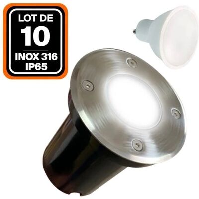 Conjunto de focos de suelo de acero inoxidable EUROPALAMP - GU10 7W 4500K Conjunto de focos de suelo de acero inoxidable EUROPALAMP - GU10 7W 4500K
