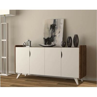 Azura Home Design Modelo Noon Blanco Nogal Estilo Escandinavo - Aparador Azura Home Design Modelo Noon Blanco Nogal Estilo Escandinavo - Aparador