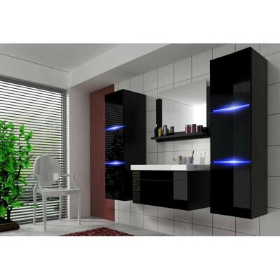 AZURA HOME DESIGN Conjunto de Baño PERRI Negro - Muebles de Baño AZURA HOME DESIGN Conjunto de Baño PERRI Negro - Muebles de Baño