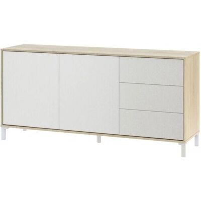 Caesaroo Blanco mate / Roble canadiense Aparador - Muebles de sala Caesaroo Blanco mate / Roble canadiense Aparador - Muebles de sala