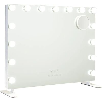 Miroir de Maquillage FLAMINGUEO - 14 LED, Contrôle Tactile, 3 Modes, Blanc - Publicité Miroir de Maquillage FLAMINGUEO - 14 LED, Contrôle Tactile, 3 Modes, Blanc - Publicité