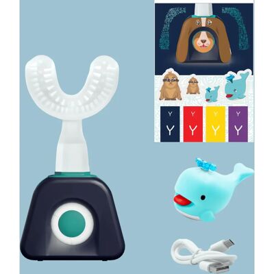 Y-Brush Brosse à dents électrique NylonKids - Bleu - Publicité Y-Brush Brosse à dents électrique NylonKids - Bleu - Publicité