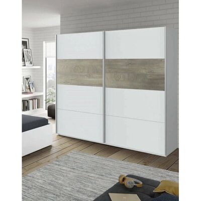 ALTRI Armadio bianco e rovere - 180x60cm 2 ante scorrevoli ALTRI Armadio bianco e rovere - 180x60cm 2 ante scorrevoli